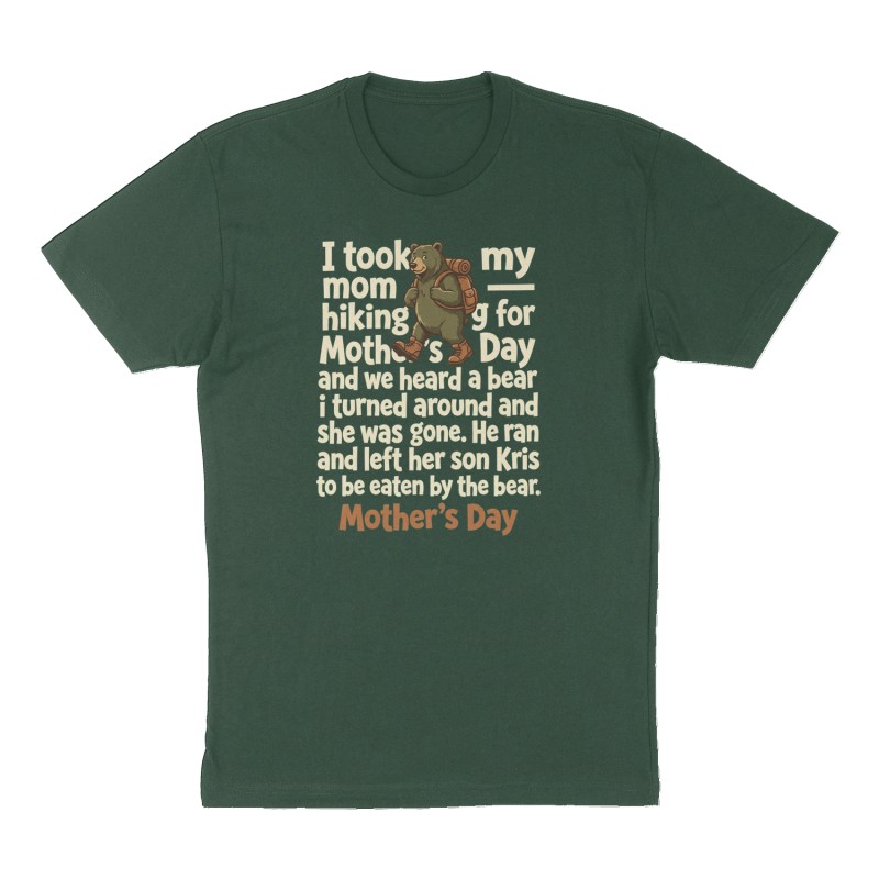 Custom t-shirt design, Front print, forest-green shirt