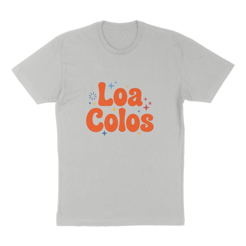 Custom t-shirt: "Loa Colos", Front print, heather-gray shirt