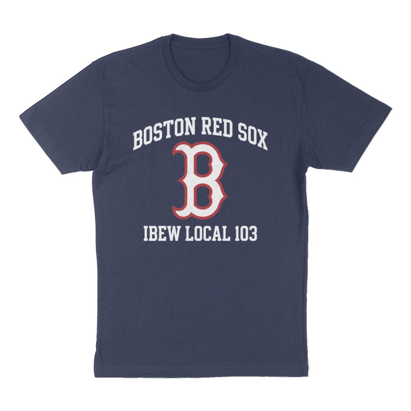 Custom t-shirt: "Boston Red Sox", Front print, navy shirt