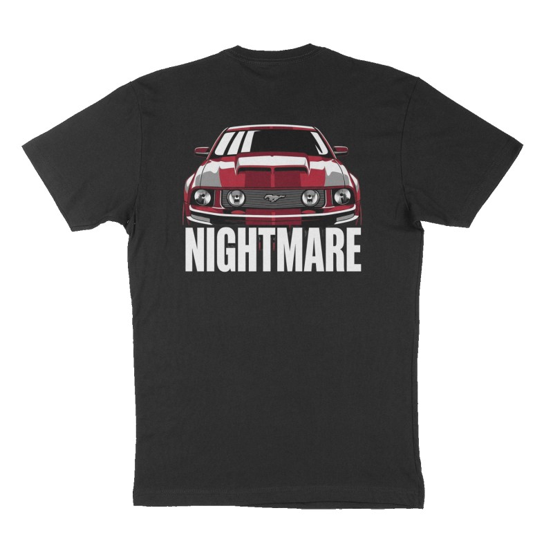 Custom t-shirt: "Nightmare", Back print, black shirt