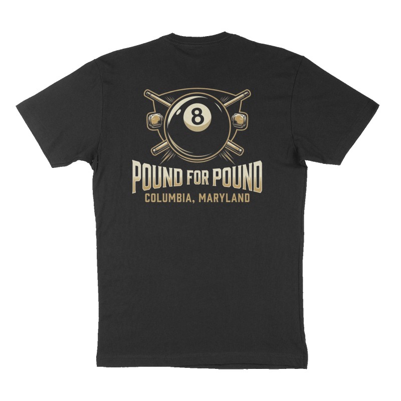 Custom t-shirt: "Pound fornPound", Back print, black shirt