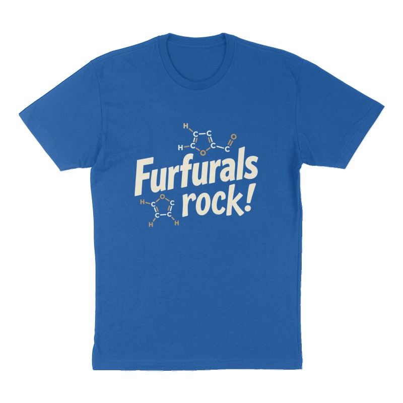 Custom t-shirt: "Furfurals rock!", Front print, royal-blue shirt
