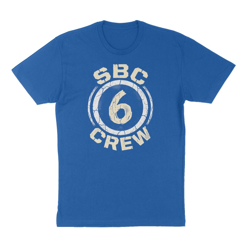 Custom t-shirt: "SBC Crew 6", Front print, royal-blue shirt