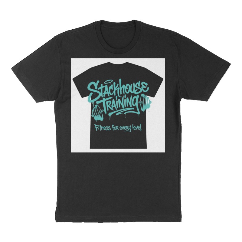 Custom t-shirt: "Stackhouse Trzining", Front print, black shirt