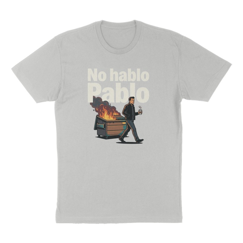 Custom t-shirt: "No hablo Pablo", Front print, heather-gray shirt