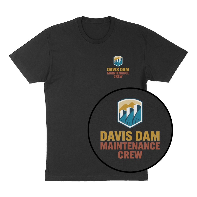 Custom t-shirt: "Davis Dam Maintenance Crew ", Left Chest print, black shirt
