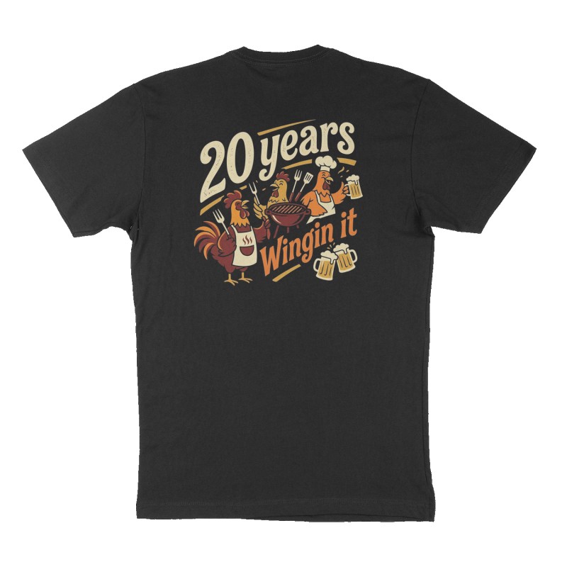 Custom t-shirt: "20 years ", Back print, black shirt