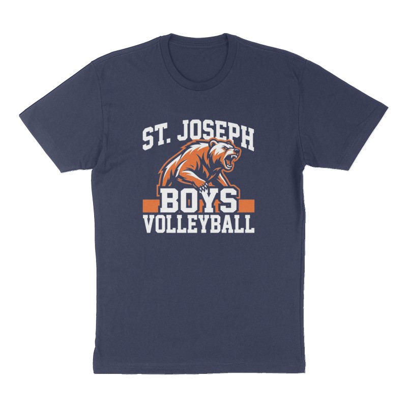 Custom t-shirt: "St. Joseph Boys Volleyball ", Front print, navy shirt