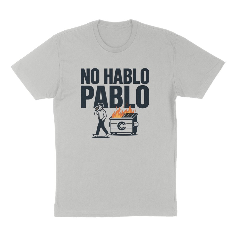 Custom t-shirt: "No hablo Pablo", Front print, heather-gray shirt