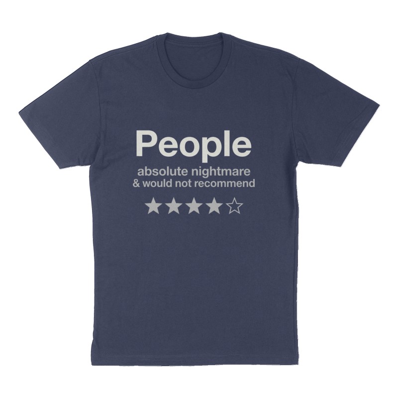 Custom t-shirt: "People", Front print, navy shirt