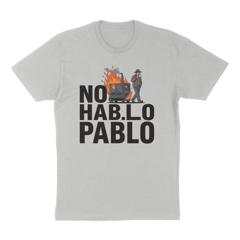 Custom t-shirt: "No hablo Pablo", Front print, heather-gray shirt