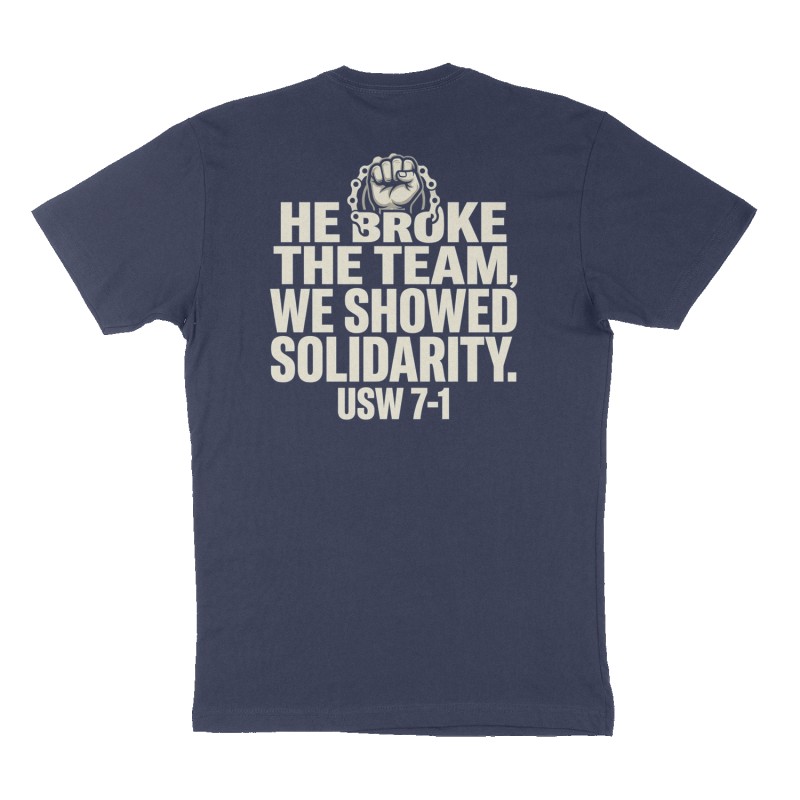 Custom t-shirt design, Back print, navy shirt