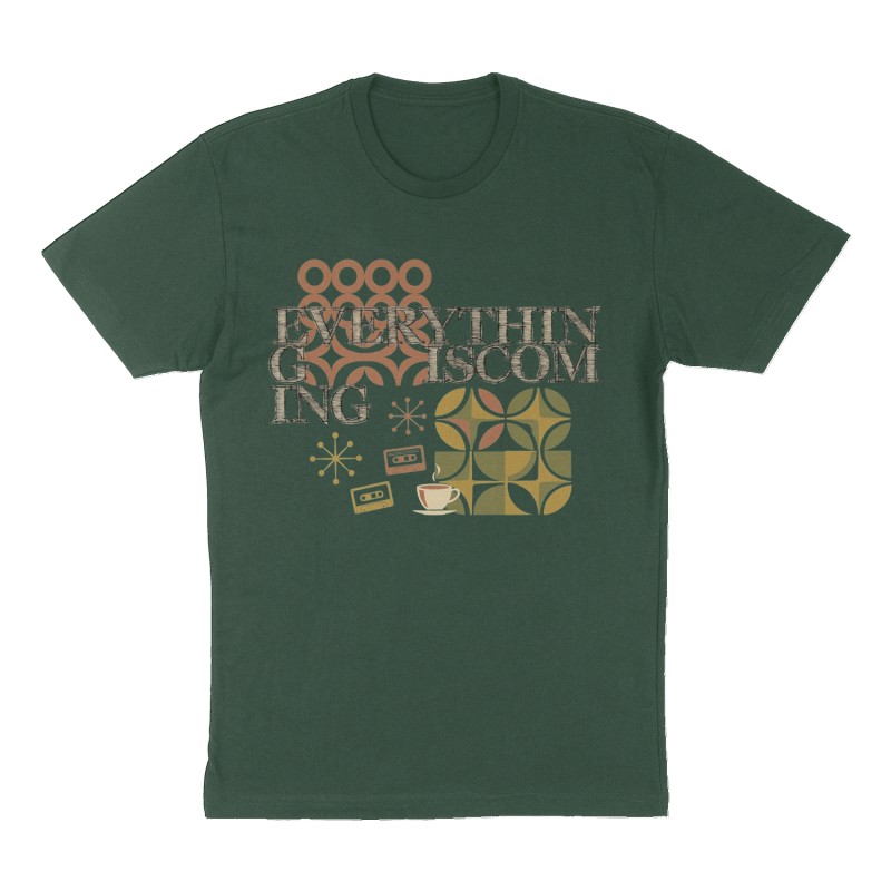 Custom t-shirt design, Front print, forest-green shirt