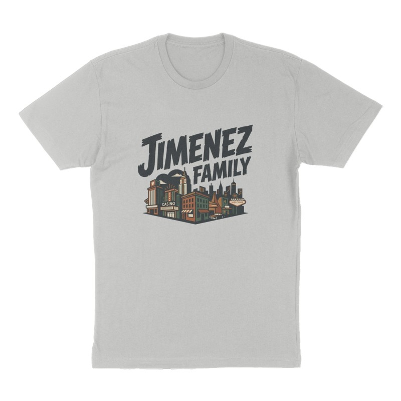Custom t-shirt: "Jimenez family ", Front print, heather-gray shirt