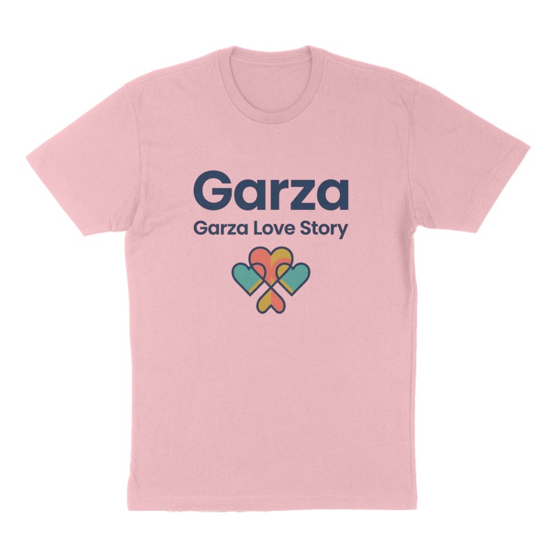Custom t-shirt: "Garza ", Front print, pink shirt