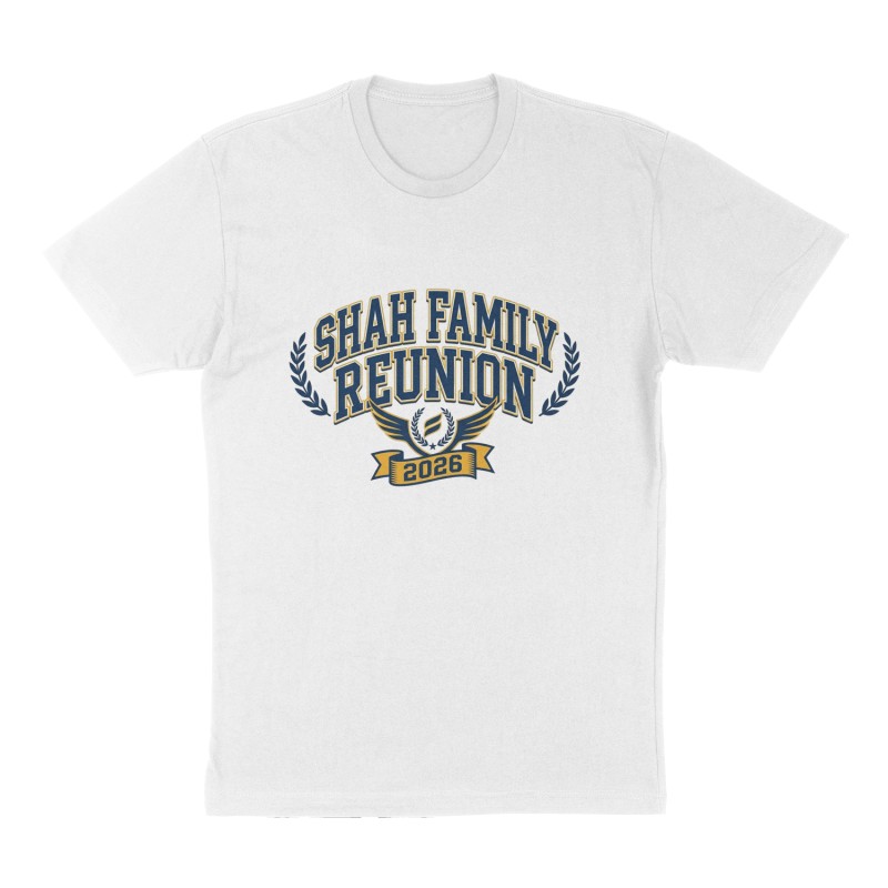 Custom t-shirt: "Shah Family Reunion", Front print, white shirt