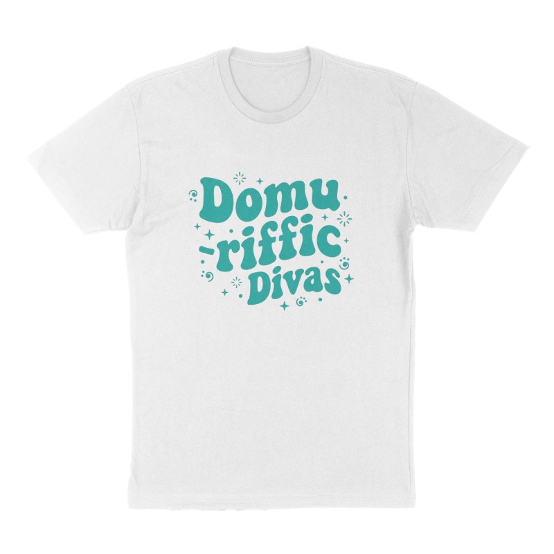 Custom t-shirt: "Domu - riffic Divas", Front print, white shirt