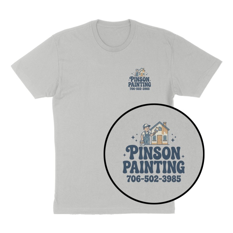 Custom t-shirt: "Pinson painting", Left Chest print, heather-gray shirt