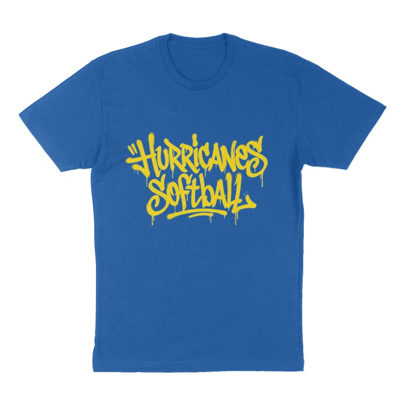 Custom t-shirt: "Hurricanes softball", Front print, royal-blue shirt
