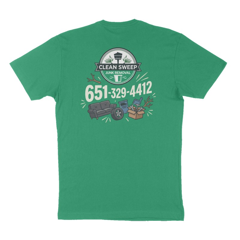 Custom t-shirt: "651-329-4412 ", Back print, green shirt