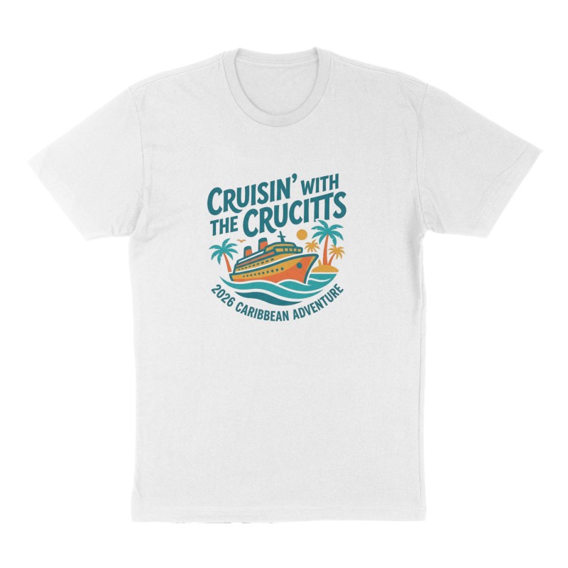Custom t-shirt: "Cruisin with the Crucitts", Front print, white shirt