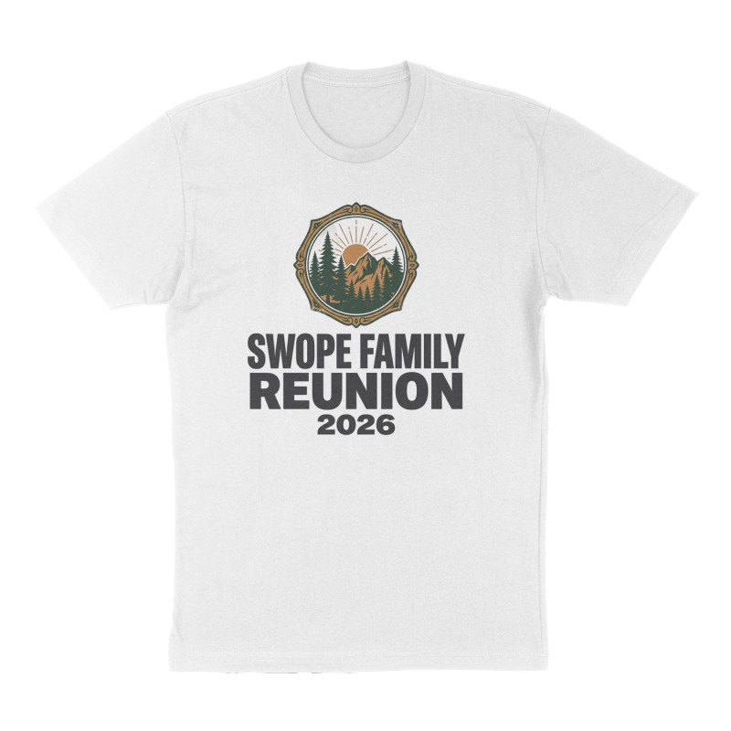 Custom t-shirt: "SWOPE FAMILY REUNION", Front print, white shirt