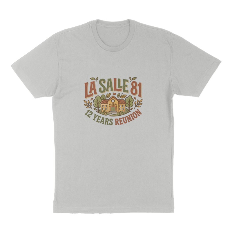 Custom t-shirt: "La Salle 81", Front print, heather-gray shirt