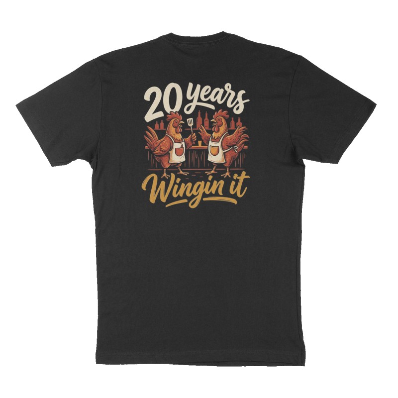 Custom t-shirt: "20 years ", Back print, black shirt