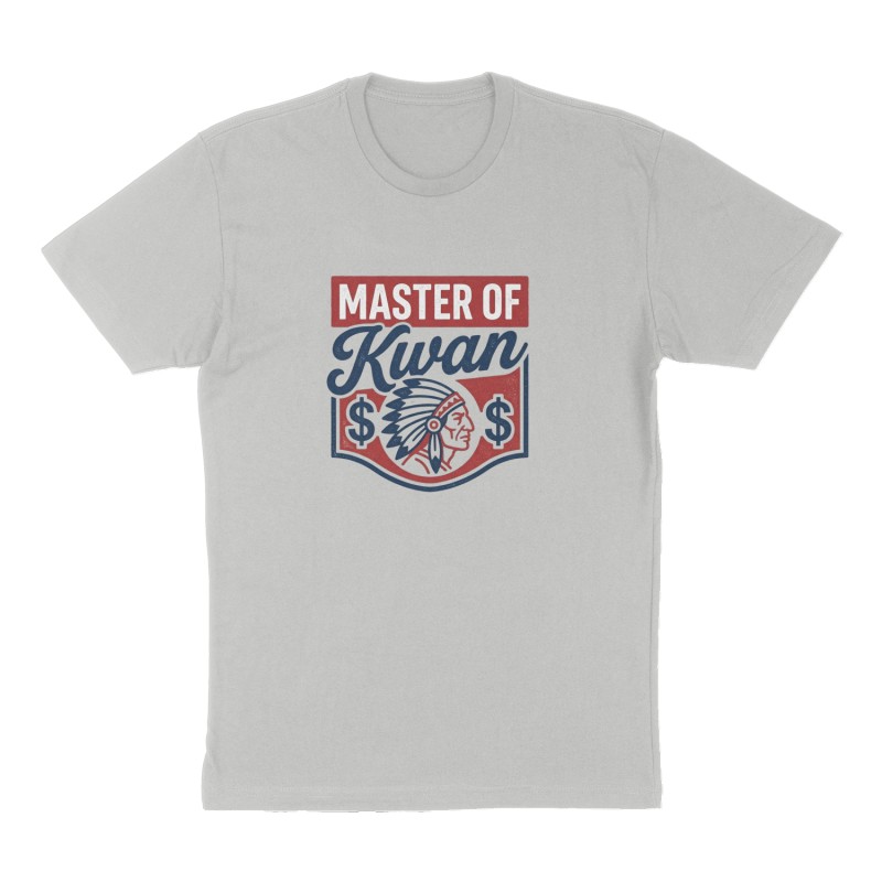 Custom t-shirt: "Master of Kwan", Front print, heather-gray shirt