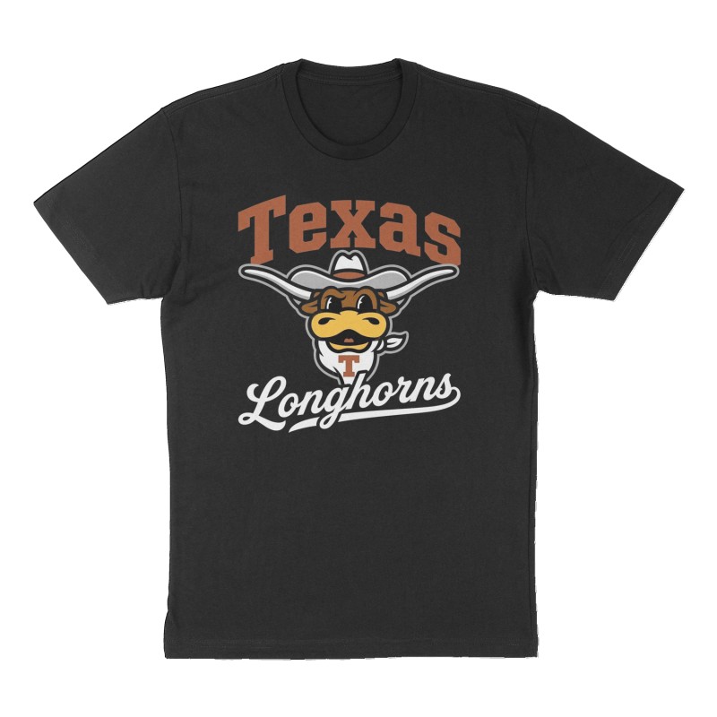 Custom t-shirt: "Texas", Front print, black shirt