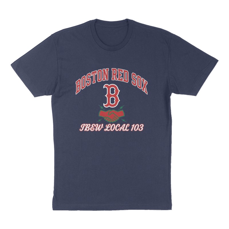 Custom t-shirt: "Boston Red Sox", Front print, navy shirt