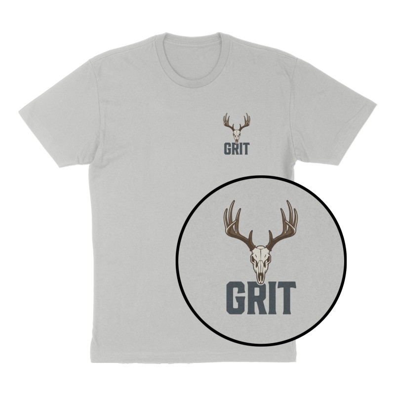 Custom t-shirt: "GRIT", Left Chest print, heather-gray shirt