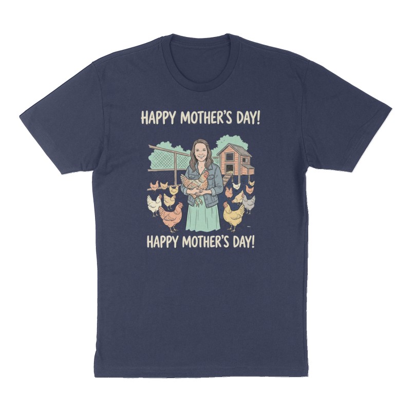 Custom t-shirt: "Happy Mother’s Day!", Front print, navy shirt