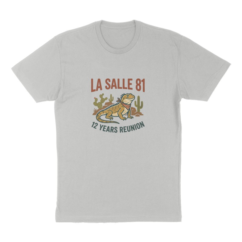Custom t-shirt: "La Salle 81", Front print, heather-gray shirt