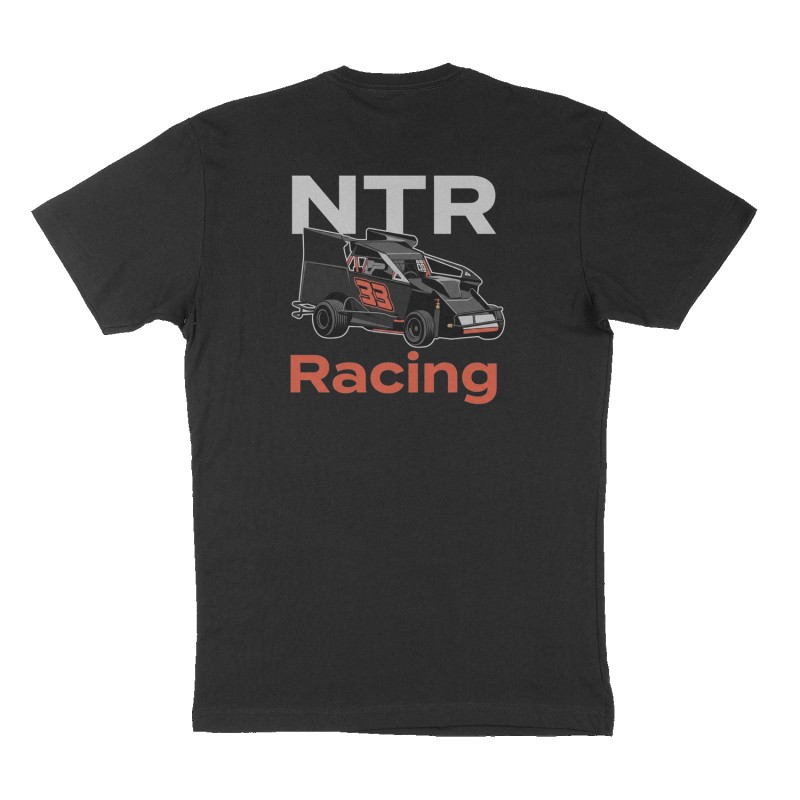 Custom t-shirt: "NTR ", Back print, black shirt