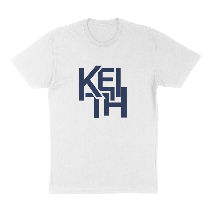 Custom t-shirt: "KEITH", Front print, white shirt