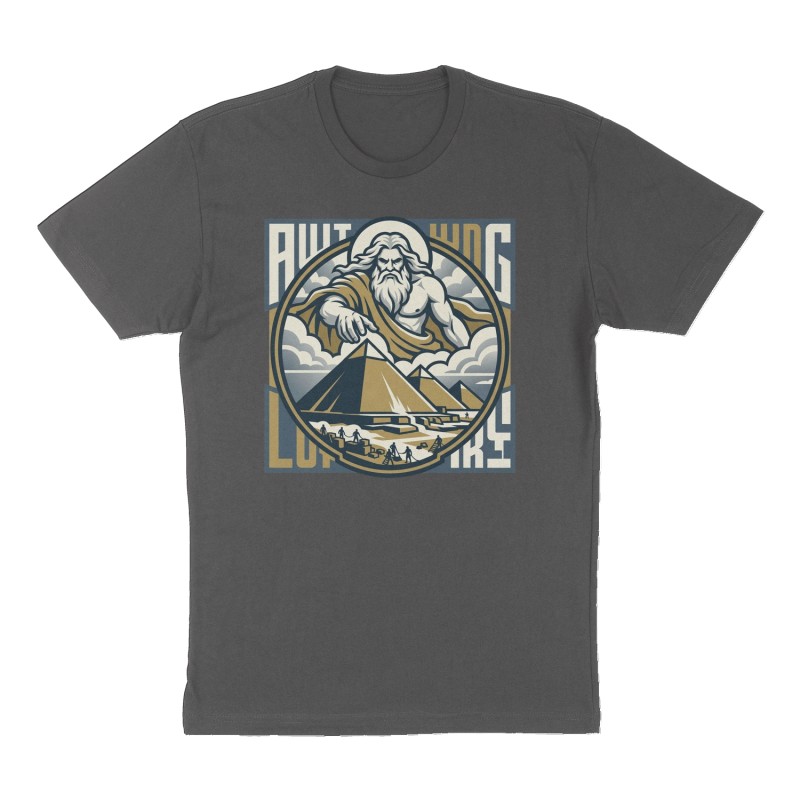 Custom t-shirt design, Front print, charcoal shirt