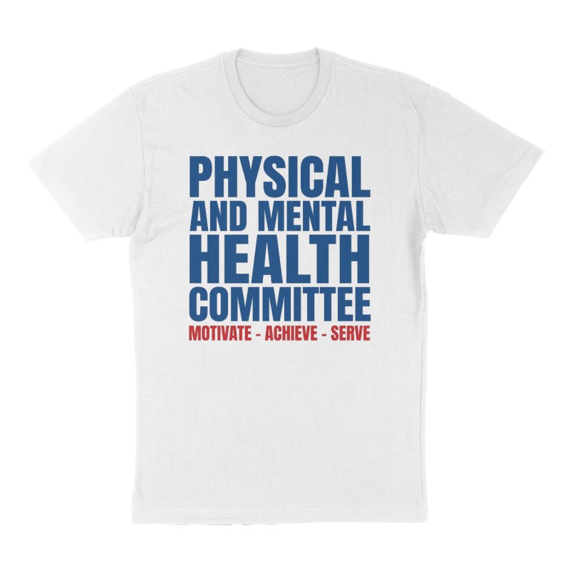 Custom t-shirt: "Physical and Mental Health Committee", Front print, white shirt