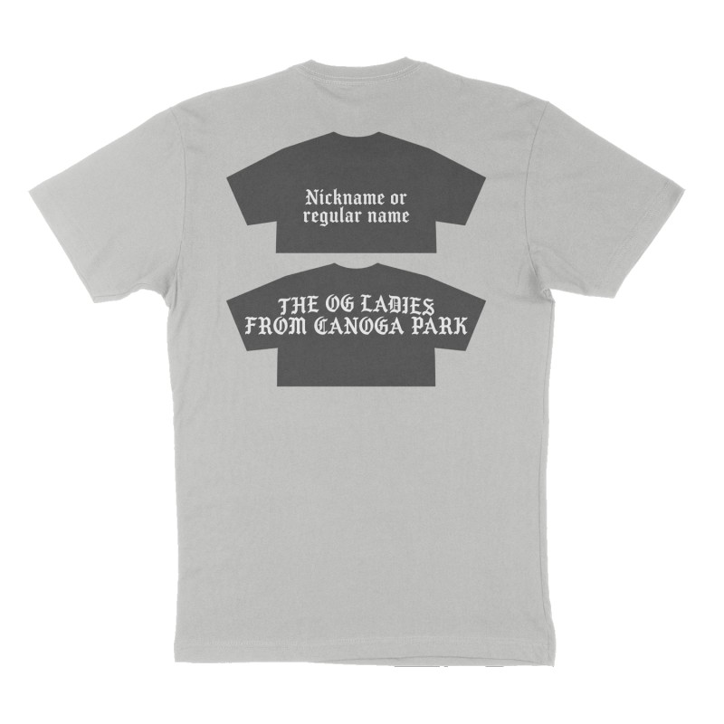 Custom t-shirt: "OG LADIES  REUNION ", Back print, heather-gray shirt