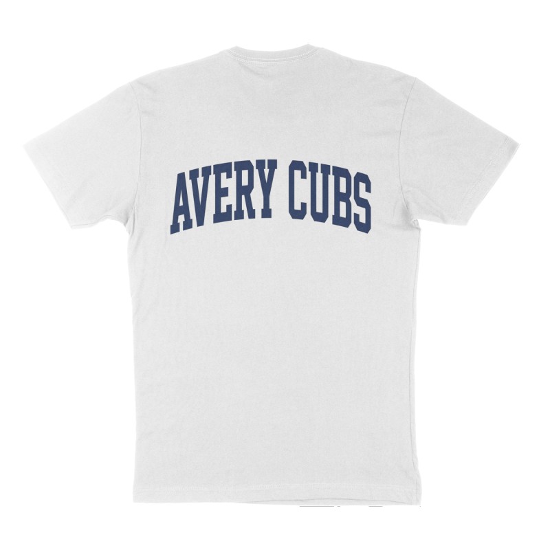 Custom t-shirt: "AVERY CUBS", Back print, white shirt