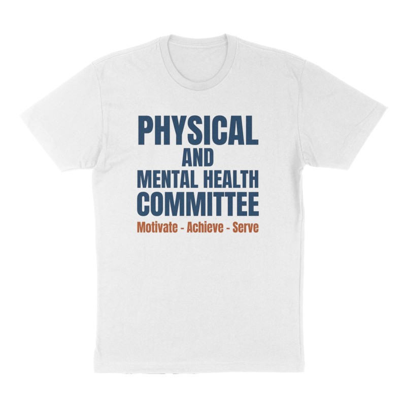 Custom t-shirt: "Physical and Mental Health Committee", Front print, white shirt