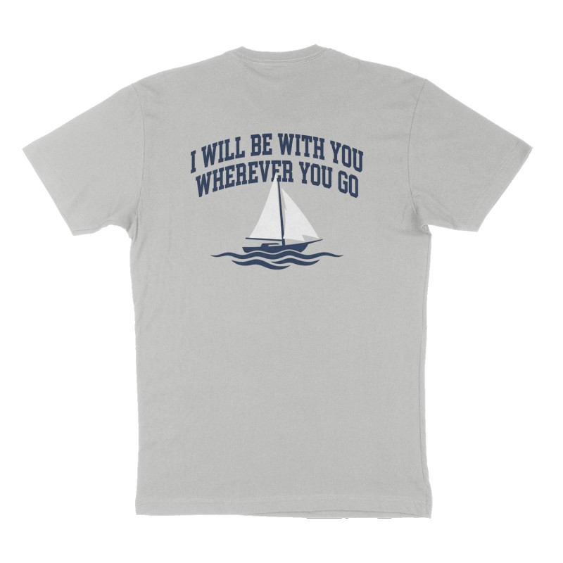 Custom t-shirt: "" I will be with you wherever you go" Joshua 1:9", Back print, heather-gray shirt