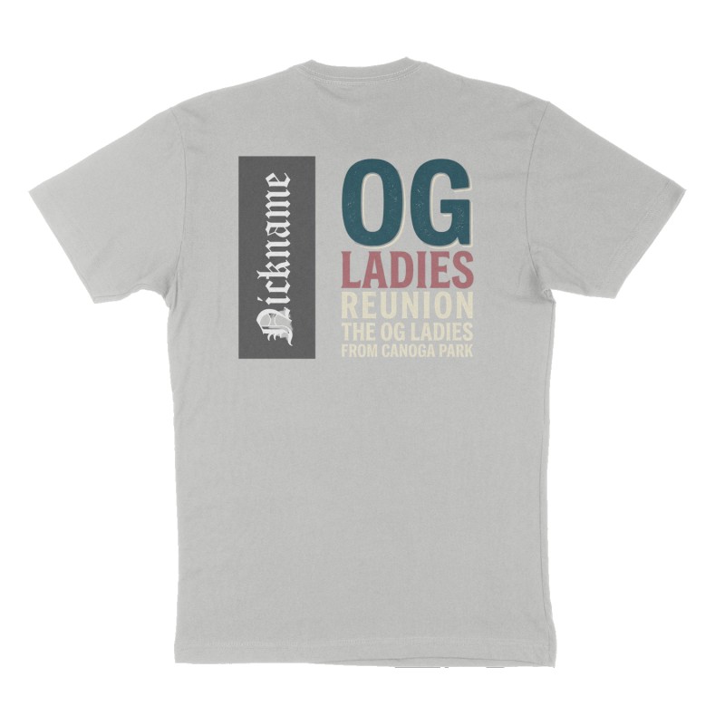 Custom t-shirt: "OG LADIES  REUNION ", Back print, heather-gray shirt