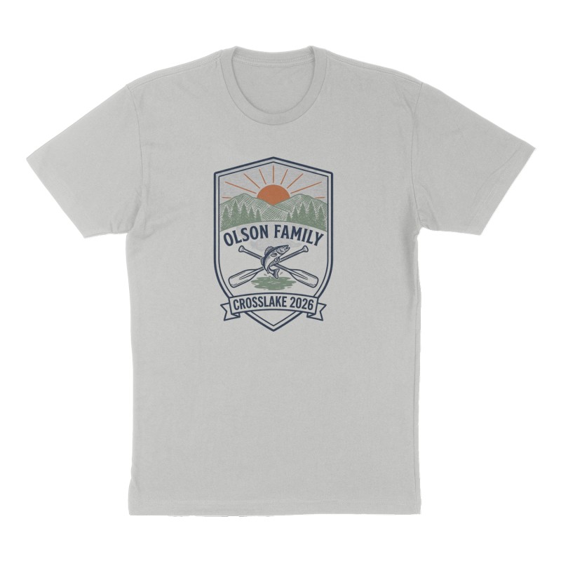 Custom t-shirt: "Crosslake 2026", heather-gray shirt