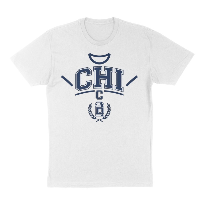 Custom t-shirt: "CHI", Front print, white shirt
