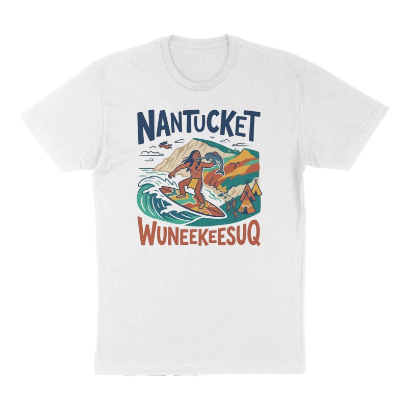 Custom t-shirt: "Nantucket", Front print, white shirt