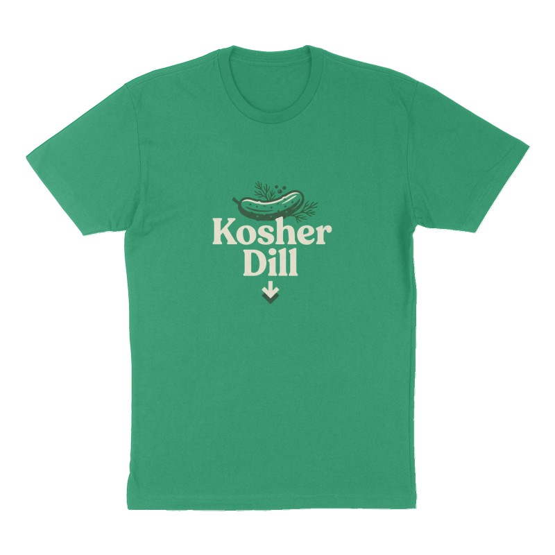 Custom t-shirt: "Kosher Dill", Front print, green shirt