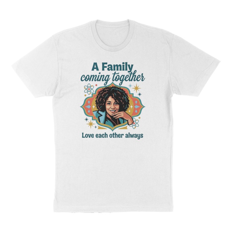Custom t-shirt: "A Family coming together ", Front print, white shirt