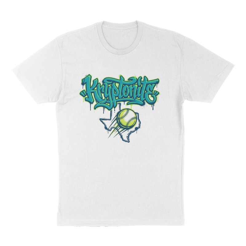 Custom t-shirt: "Kryptonite ", Front print, white shirt