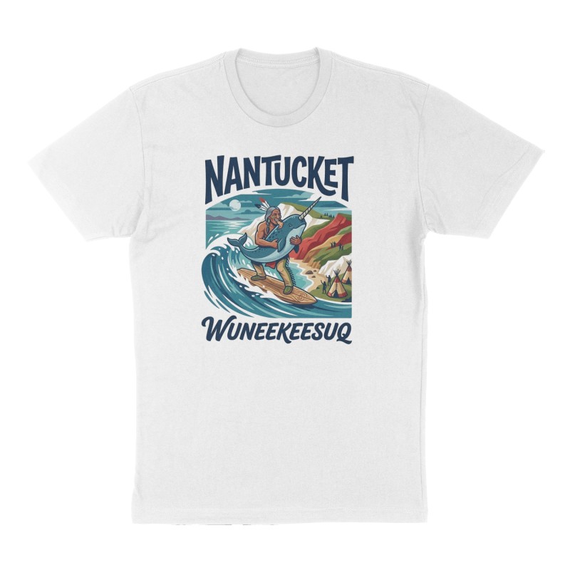 Custom t-shirt: "Nantucket", Front print, white shirt